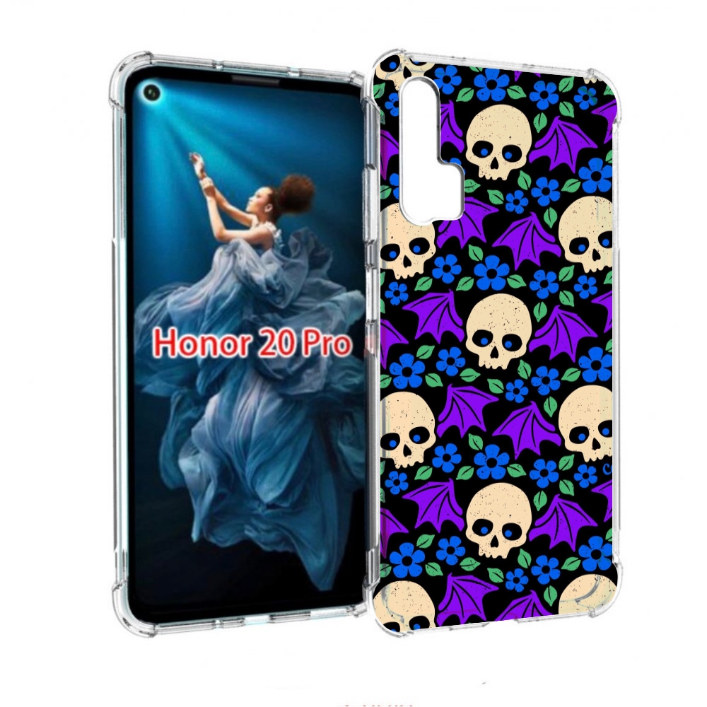 

Чехол бампер MyPads крылатые черепа для Honor 20 Pro противоударный, Прозрачный, Tocco