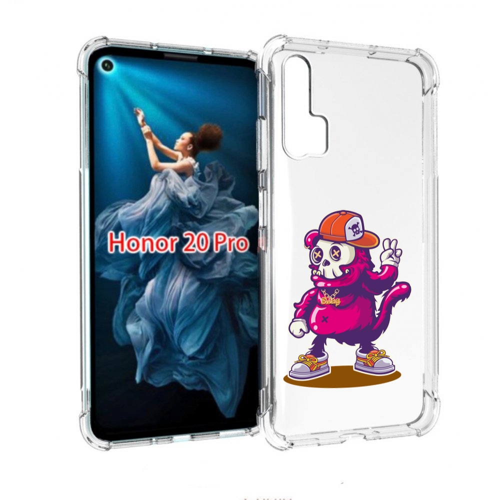 

Чехол бампер MyPads крутой-обезьян-в-кепке для Honor 20 Pro прот, Прозрачный, Tocco