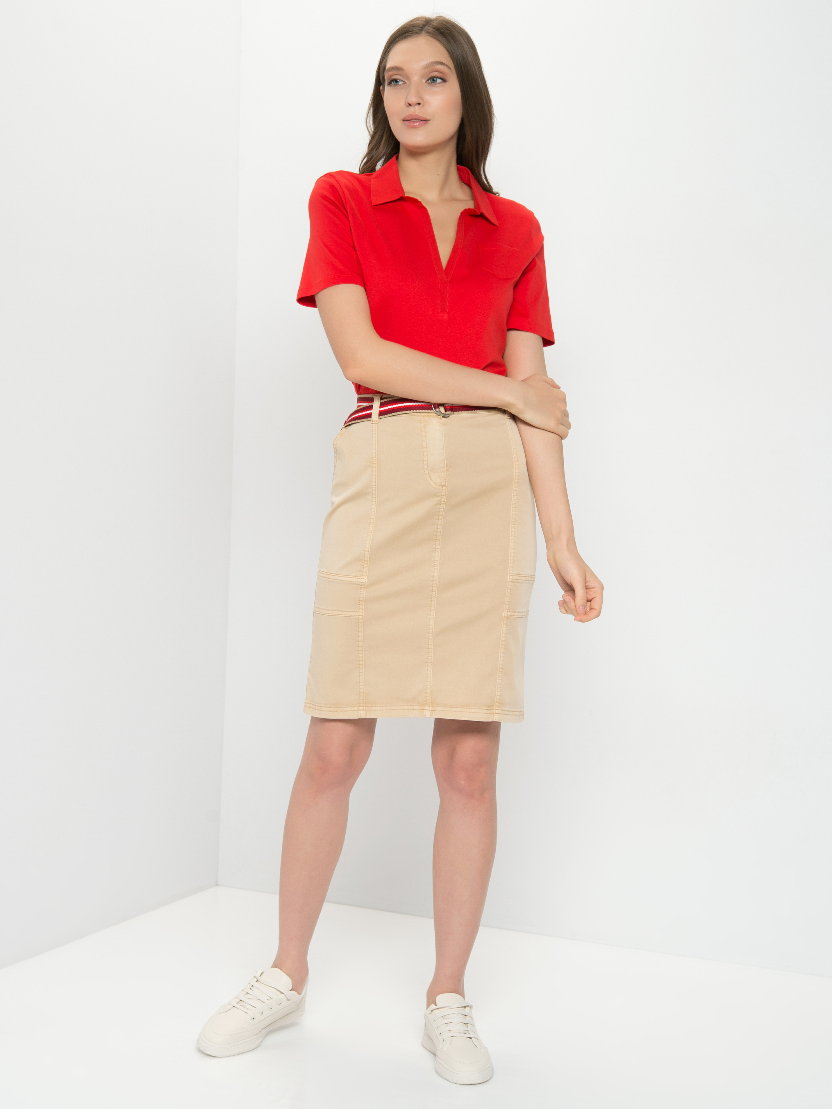 

Юбка женская Gerry Weber 610115-66229-90527 бежевая 40, 610115-66229-90527