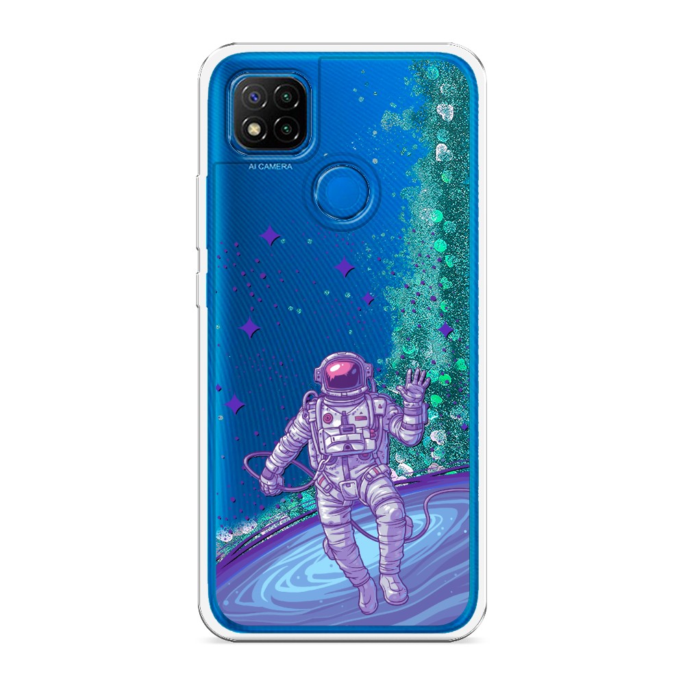 

Жидкий чехол с блестками "Космонавт в открытом космосе" на Xiaomi Redmi 9C