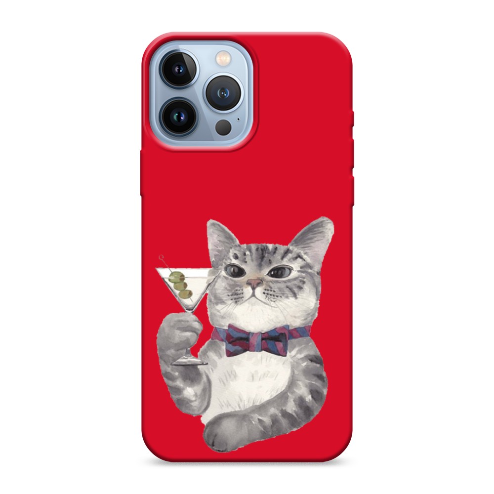 

Матовый силиконовый чехол "Кот джентльмен" на Apple iPhone 13 Pro Max, Кот джентльмен