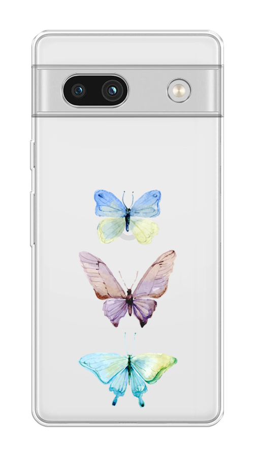 

Чехол на Google Pixel 7A "Акварельные бабочки", Бирюзовый;розовый, 271450-1
