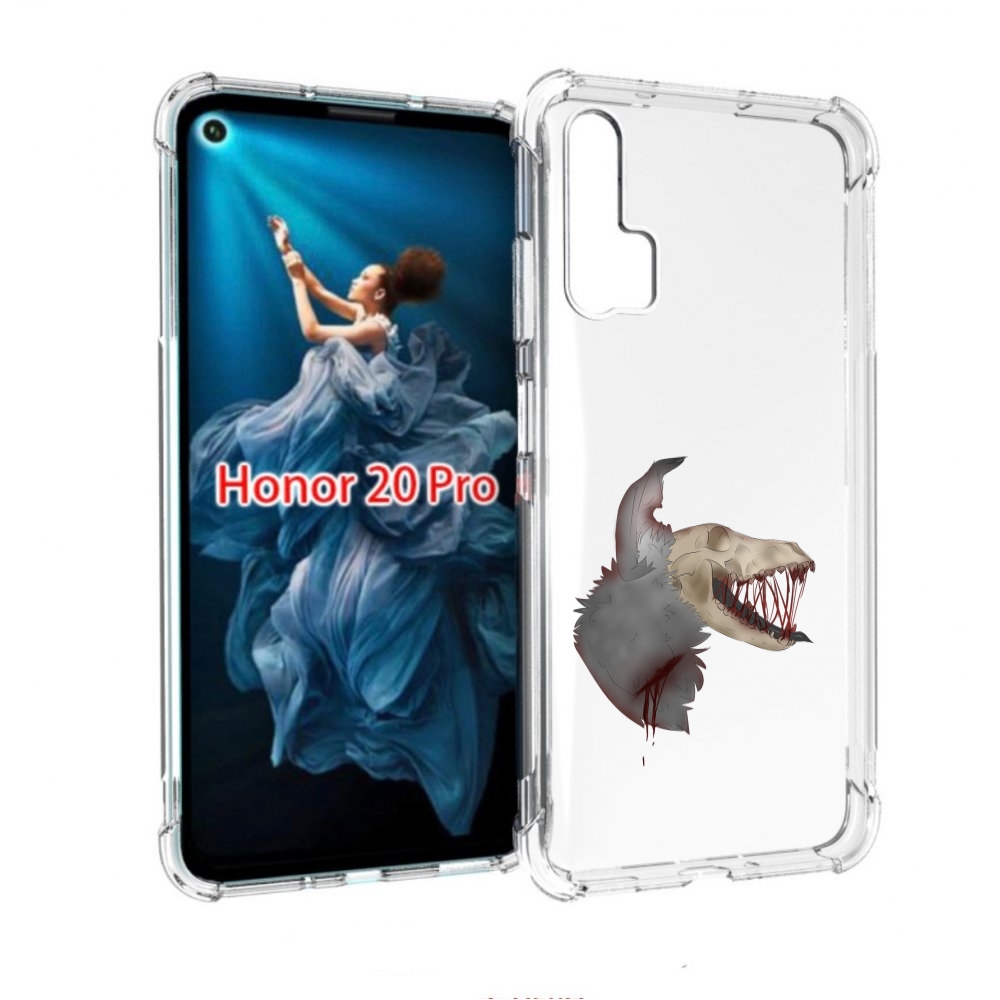 

Чехол бампер MyPads кровавый-череп для Honor 20 Pro противоударный, Прозрачный, Tocco