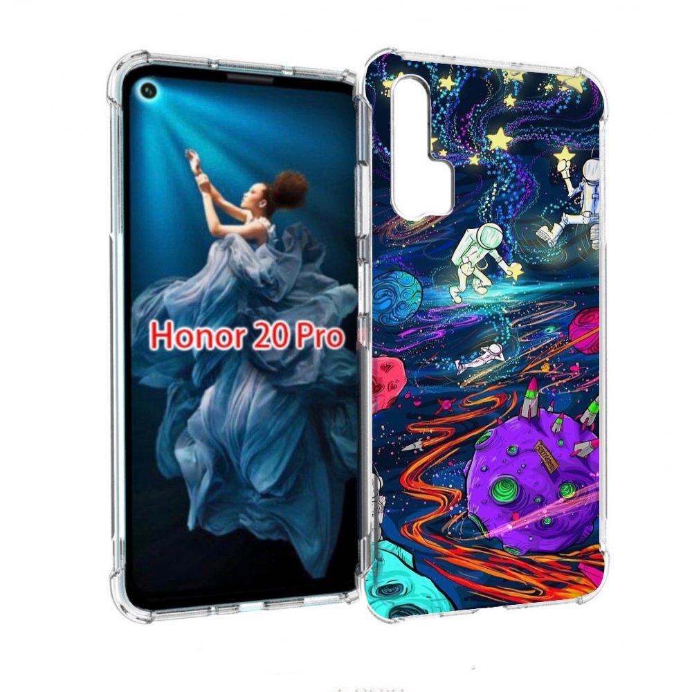 

Чехол бампер MyPads красочный космос для Honor 20 Pro противоуда, Прозрачный, Tocco