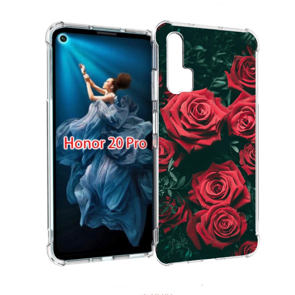 

Чехол бампер MyPads красные-бархатные-розы для Honor 20 Pro прот, Прозрачный, Tocco