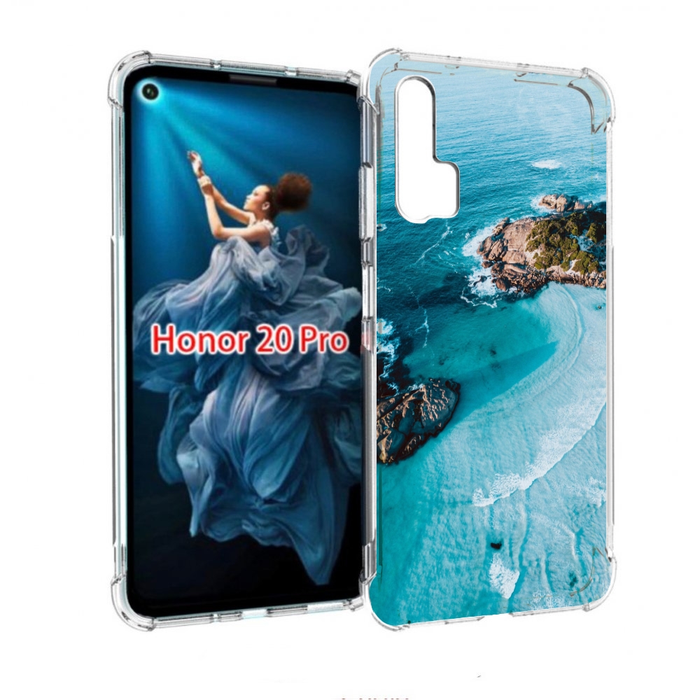 

Чехол бампер MyPads красивый голубой залив для Honor 20 Pro прот, Прозрачный, Tocco