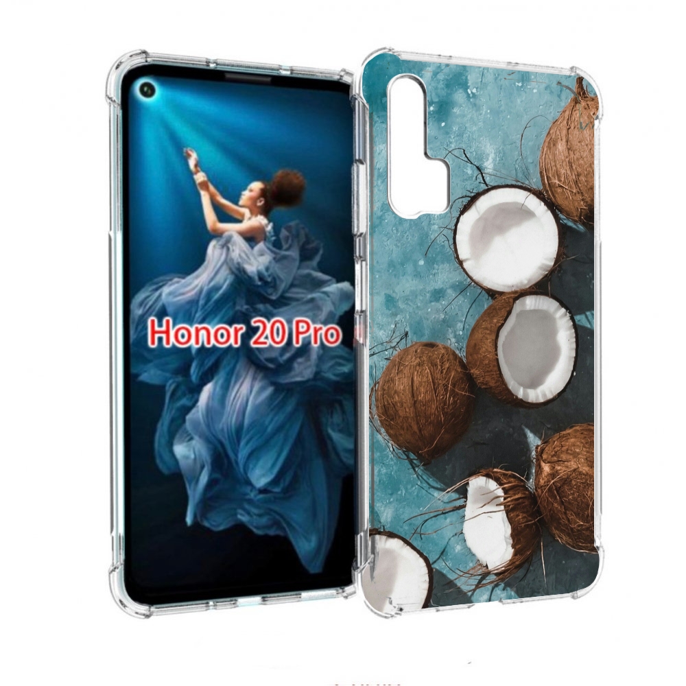 

Чехол бампер MyPads красивые-кокосы для Honor 20 Pro противоударный, Прозрачный, Tocco
