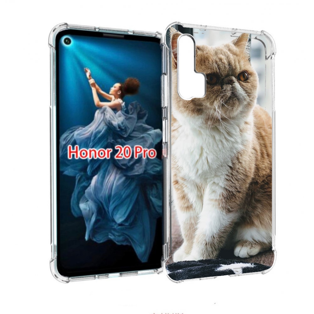 

Чехол бампер MyPads кошка экзот для Honor 20 Pro противоударный, Прозрачный, Tocco