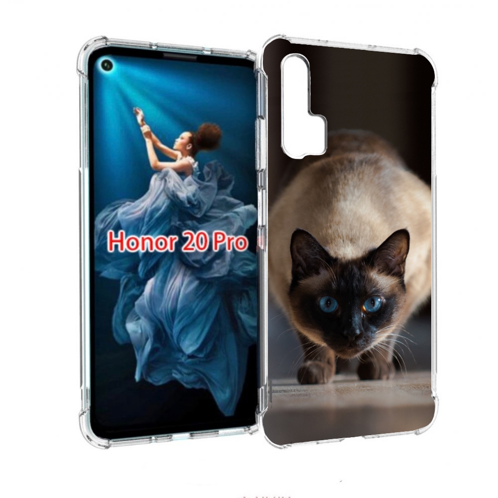

Чехол бампер MyPads кошка сиамская для Honor 20 Pro противоударный, Прозрачный, Tocco