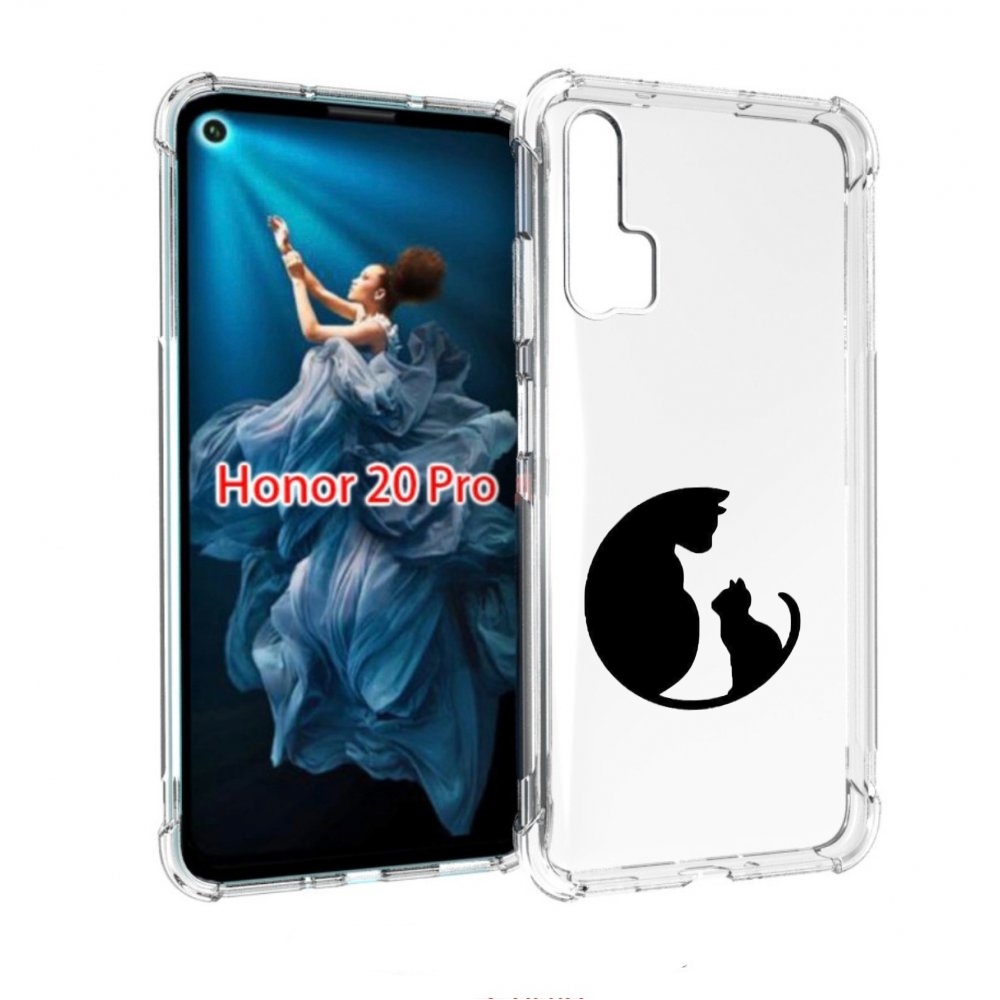 

Чехол бампер MyPads коты в полукруге для Honor 20 Pro противоуда, Прозрачный, Tocco