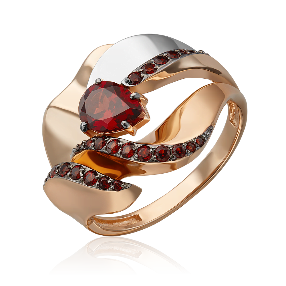

Кольцо из золота р.18 PLATINA jewelry 01-5711-00-204-1111, гранат, 01-5711-00-204-1111