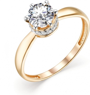 

Кольцо из красного золота с фианитом/Swarovski р. 18,5 Гранат 1.11.11.0825.00-3242, 1.11.11.0825.00-3242