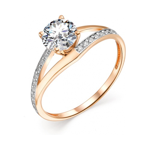 

Кольцо из красного золота с фианитом/Swarovski р. 17,5 Гранат 1.11.11.0825.00-3190, 1.11.11.0825.00-3190