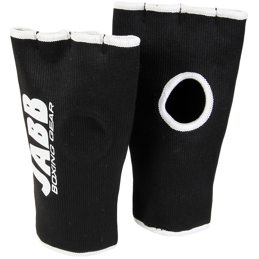 фото Боксерские перчатки jabb черные/белые, унций