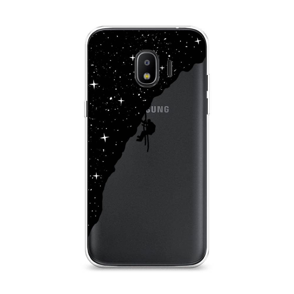 

Чехол Awog на Samsung Galaxy J2 2018 "Скалолаз в космосе", Черный;белый;бежевый, 25650-4