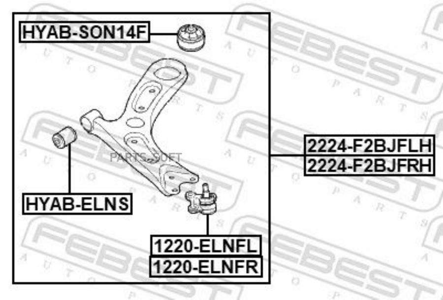 

Опора Шаровая Передняя Нижняя Левая Febest 1220-ELNFL