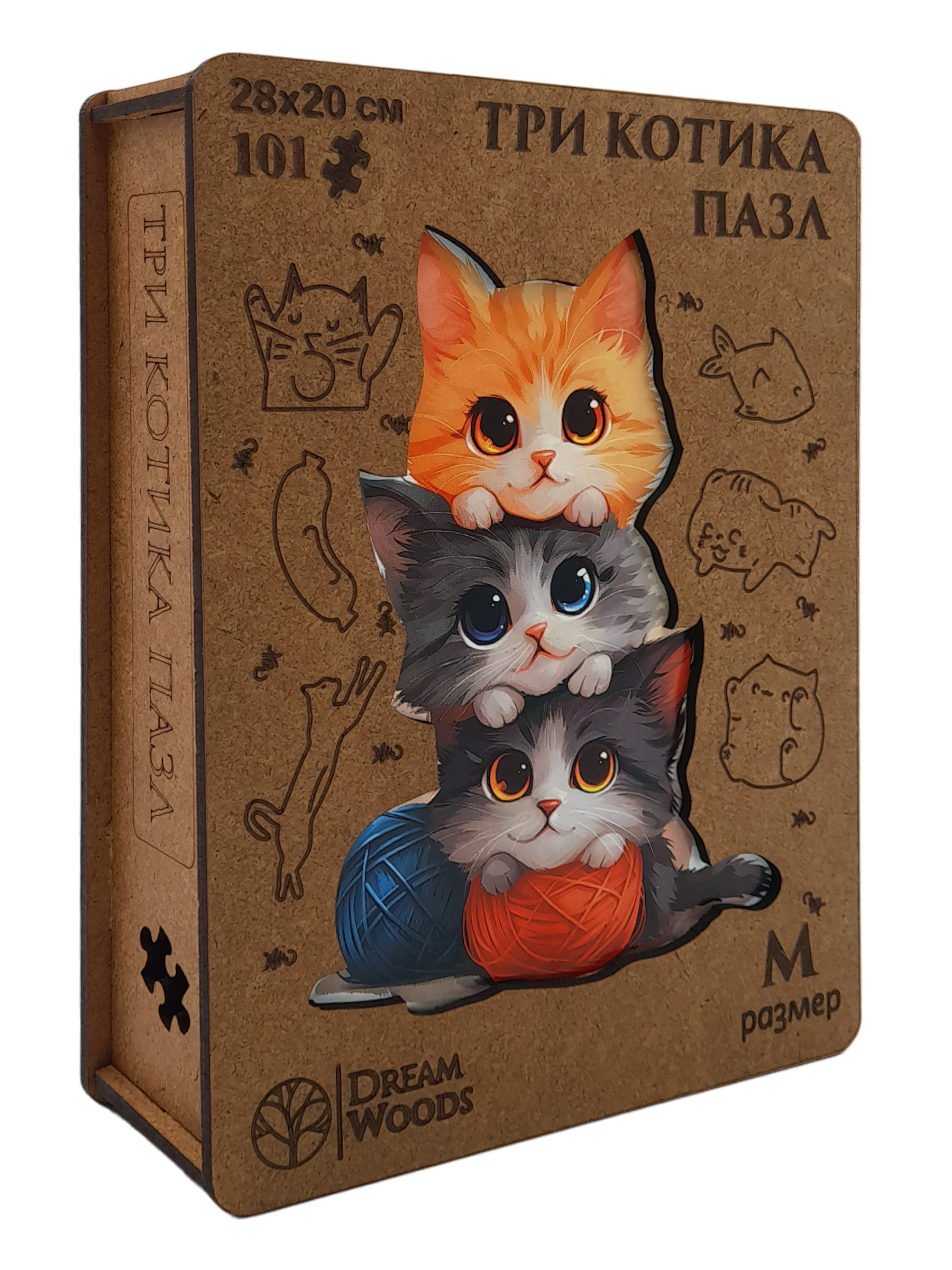 

Пазл фигурный Три Котика 101 деталь
