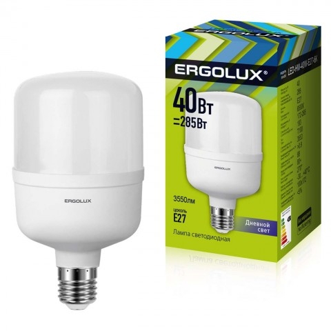 фото Комплект светодиодных лампочек ergolux led-hw-40w-e27/5шт-6k/5шт