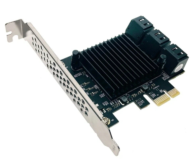 Контроллер PCI-E, SATA3 6 port, чип Mar9215+ASM1093, модель PCIe6SATAMar, Espada