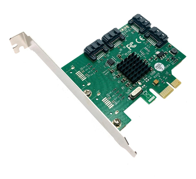 Контроллер PCI-E, SATA3 4 port, чип Marvell9215, модель PCIe4SATAMar, Espada