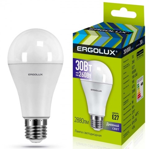 фото Комплект светодиодных лампочек ergolux led-a70-30w-e27/10шт-6k/10шт