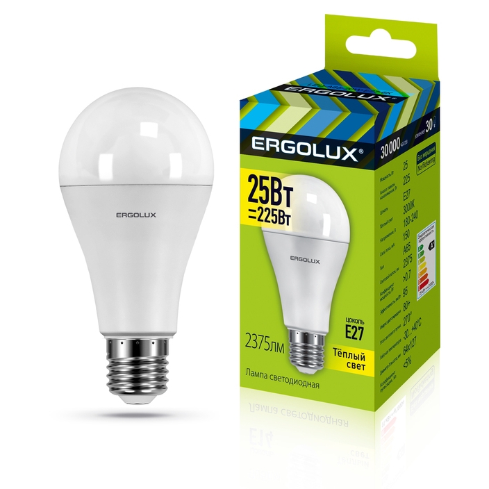 

Комплект светодиодных лампочек ERGOLUX LED-A65-25W-E27/10шт-3K/10шт