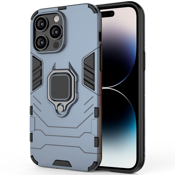 

Противоударный чехол Epik Transformer Ring под магнитный держатель для iPhone 14 Pro Max, Синий