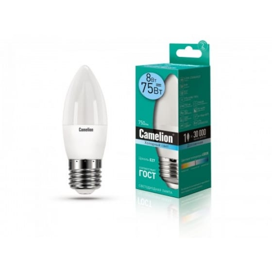 

Комплект светодиодных лампочек CAMELION LED8-C35/845/E27/10шт