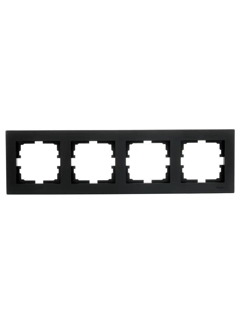 Рамка для розеток и выключателей Lezard Vesna 742-4200-149 4 поста цвет черный матовый тройная вертикальная рамка lezard