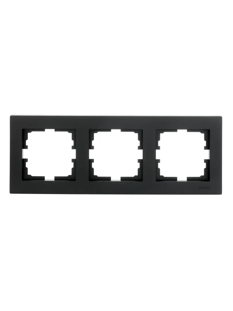 Рамка для розеток и выключателей Lezard Vesna 742-4200-148 3 поста цвет черный матовый