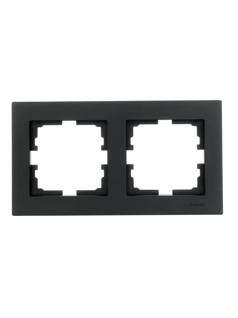 Рамка для розеток и выключателей Lezard Vesna 742-4200-147 2 поста цвет черный матовый трехместная вертикальная рамка lezard