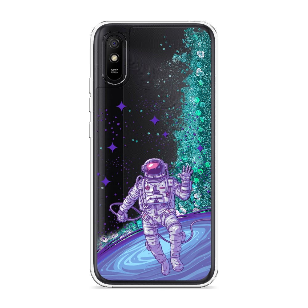 

Жидкий чехол с блестками "Космонавт в открытом космосе" на Xiaomi Redmi 9A