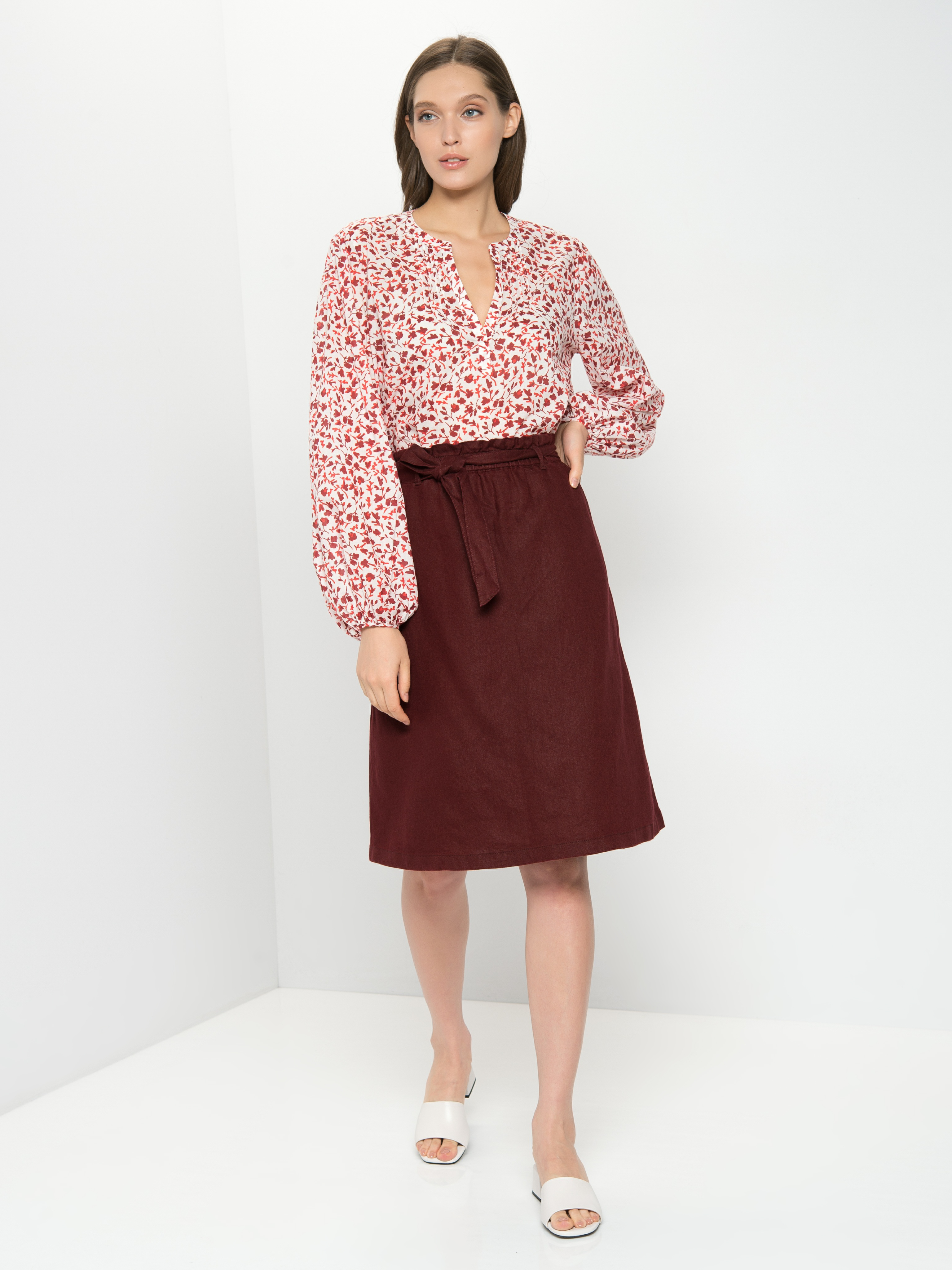 

Юбка женская Gerry Weber 610111-66225-60693 бордовая 34, 610111-66225-60693