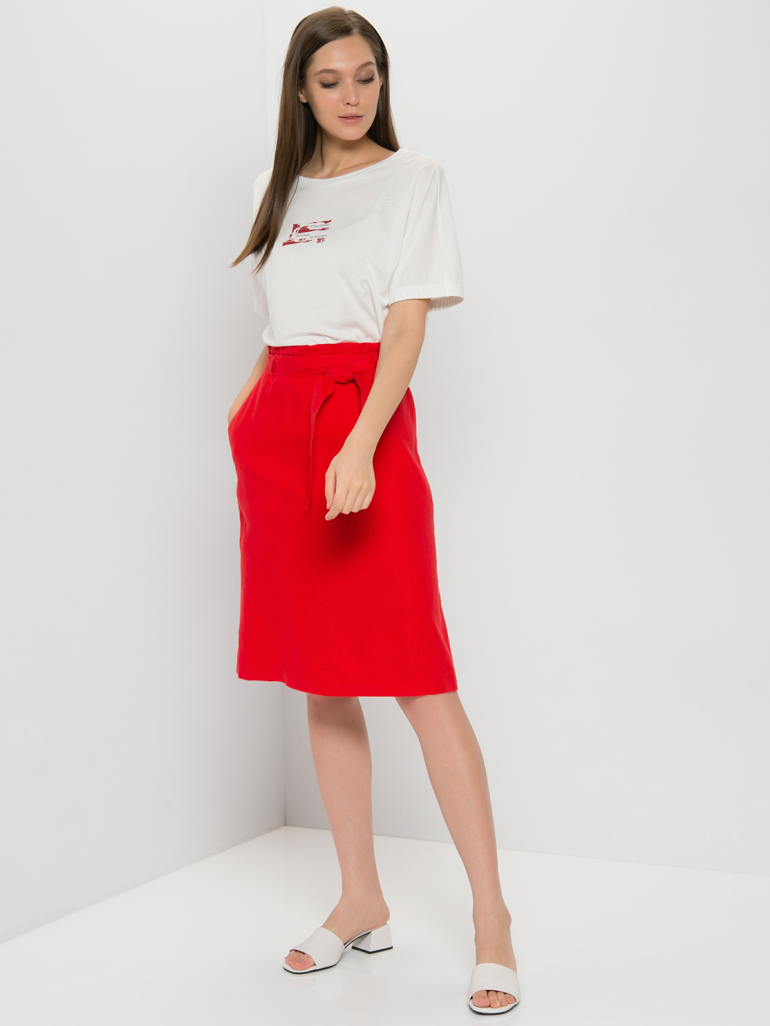 

Юбка женская Gerry Weber 610111-66225-60691 красная 42, 610111-66225-60691