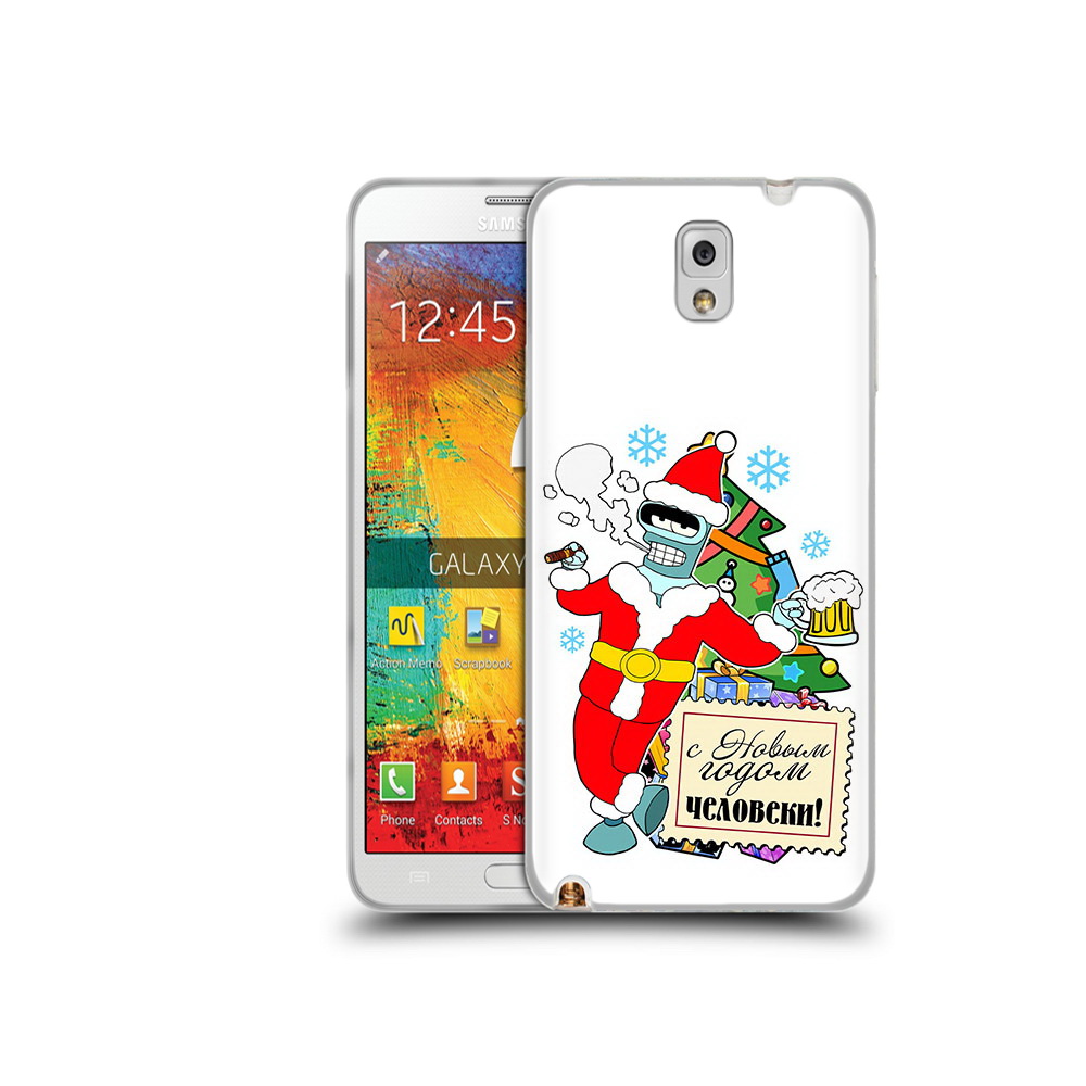 

Чехол MyPads Tocco для Samsung Galaxy Note 3 С новым годом человеки, Прозрачный, Tocco