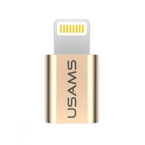 Переходник Usams IPTMIC01 с Lightning - MicroUSB 100042836887 золотой