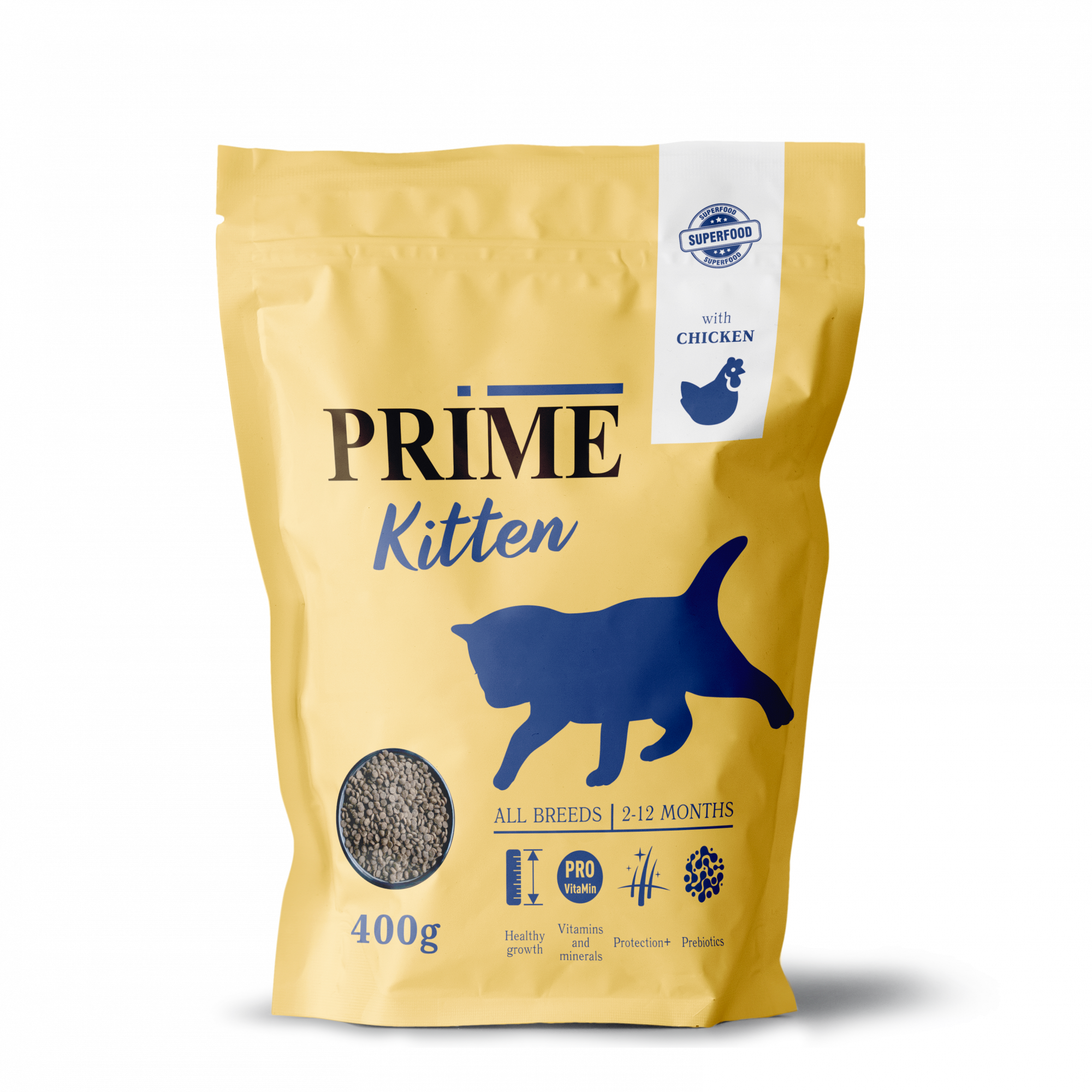 Сухой корм для котят Prime KITTEN с курицей, 400 г