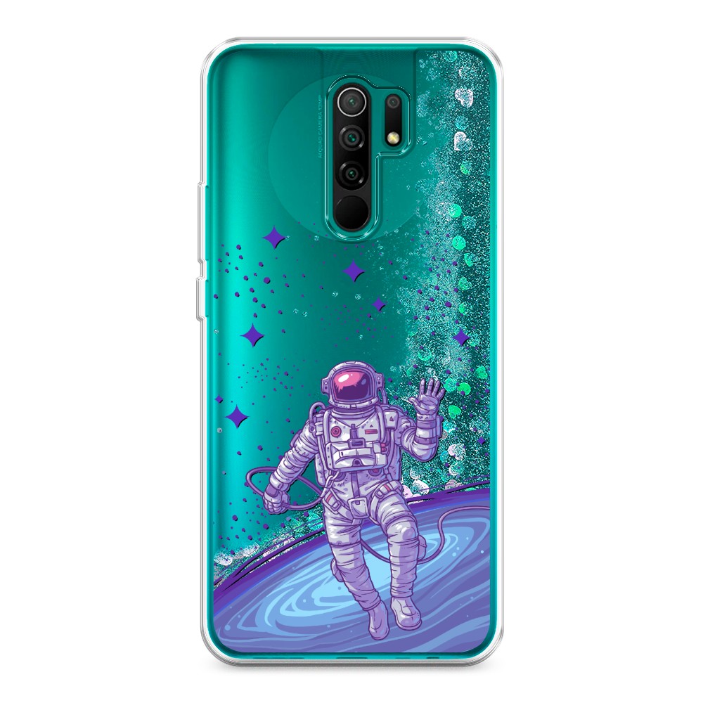 

Жидкий чехол с блестками "Космонавт в открытом космосе" на Xiaomi Redmi 9, 38395-1