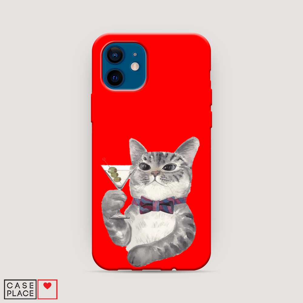 

Матовый силиконовый чехол "Кот джентльмен" на Apple iPhone 12 mini, Кот джентльмен