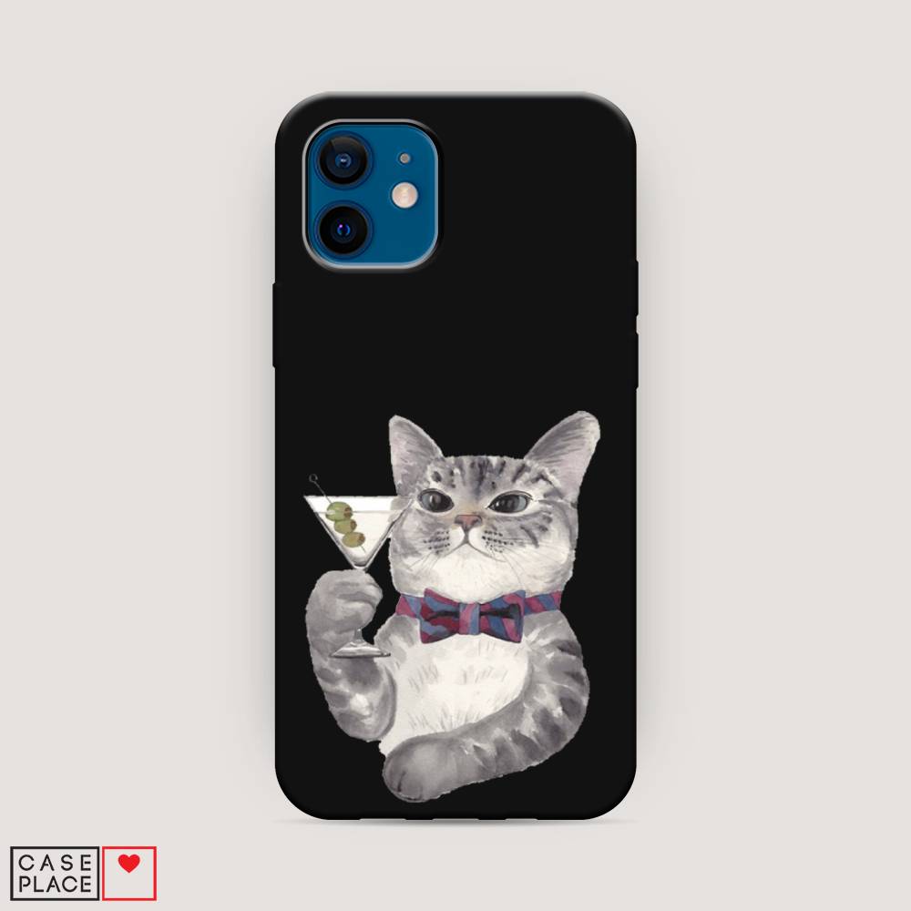 

Матовый силиконовый чехол "Кот джентльмен" на Apple iPhone 12, Кот джентльмен