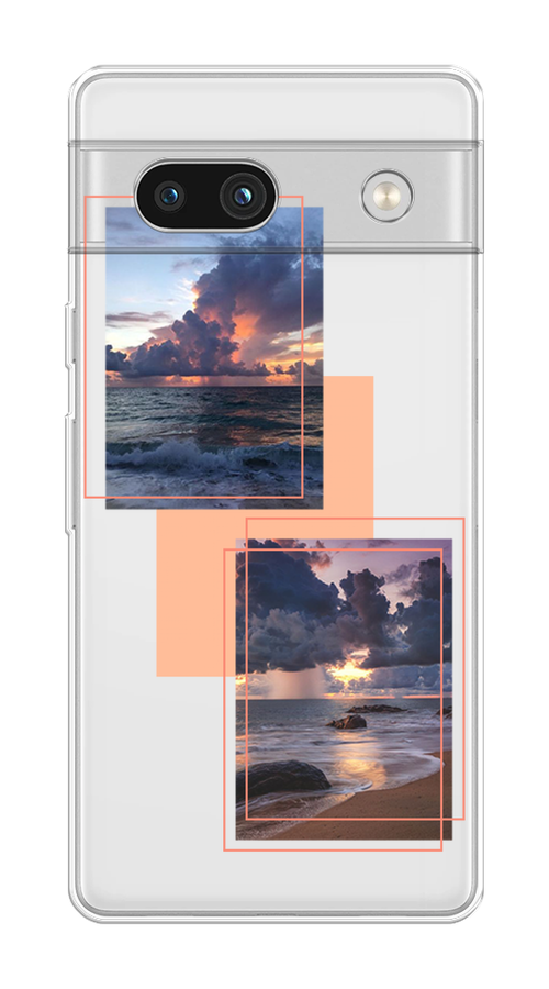 

Чехол на Google Pixel 7A "Sky collage", Розовый;прозрачный;синий, 271450-1