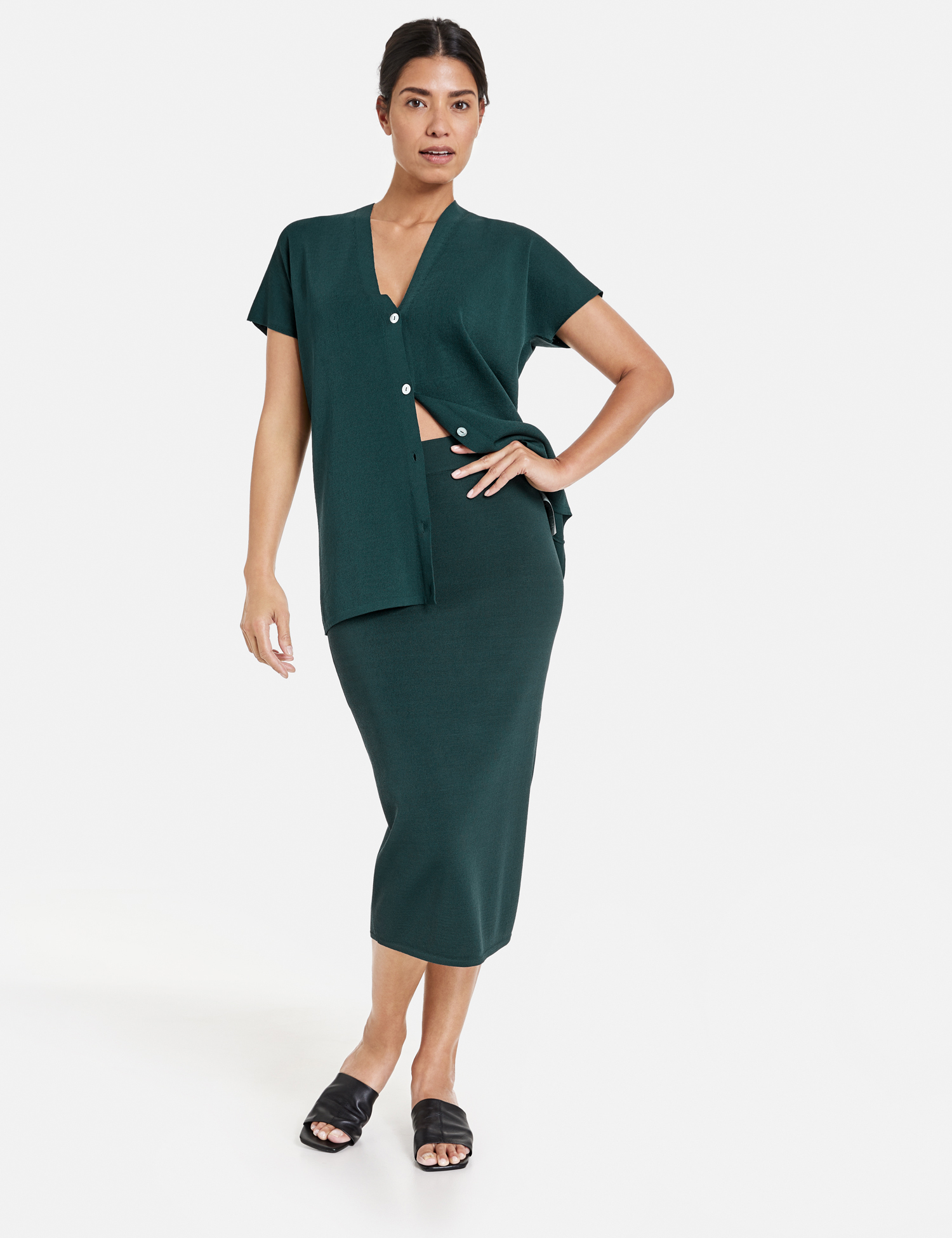 

Юбка женская Gerry Weber 610004-44709-50906 зеленая 34, 610004-44709-50906