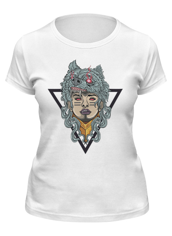 

Футболка женская Printio Wolf girl белая L, Белый, Wolf girl
