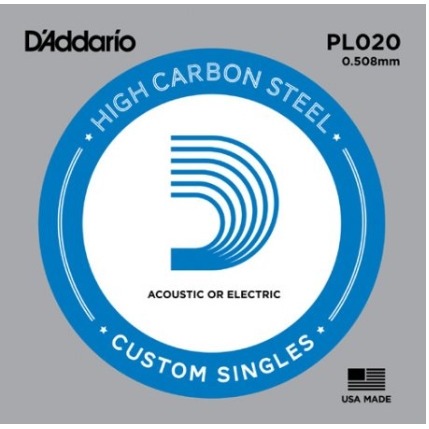 

Струны для акустической гитары DAddario PL020 Plain Steel, PL020 Plain Steel