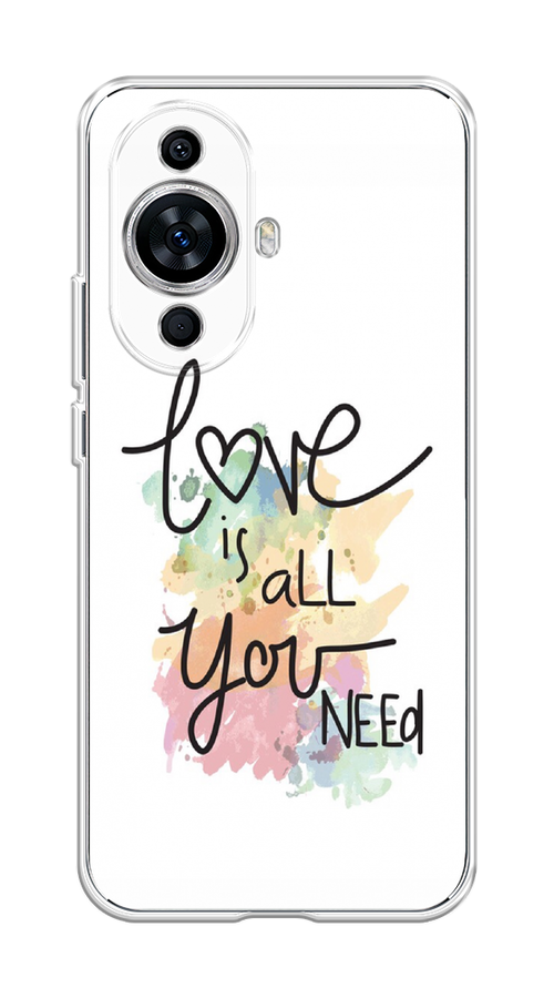 

Чехол на Huawei Nova 11 "Love is all you need", Белый;черный;зеленый, 6121250-1