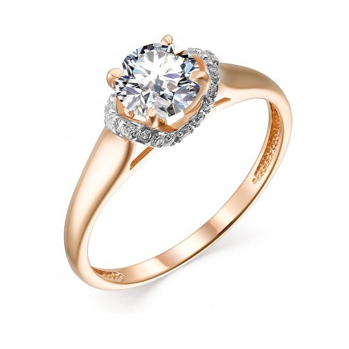 

Кольцо из красного золота с фианитом/Swarovski р. 16,5 Гранат 1.11.11.0825.00-2817, 1.11.11.0825.00-2817