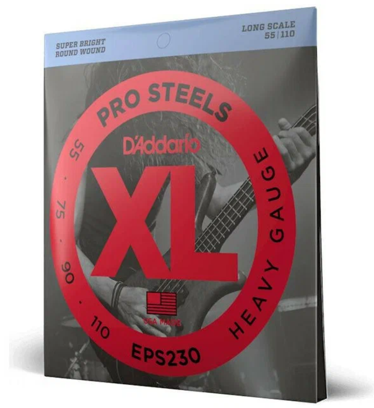 фото D addario eps230 струны для 4х струнной бас-гитары, сталь, long, heavy, 55-110 d'addario