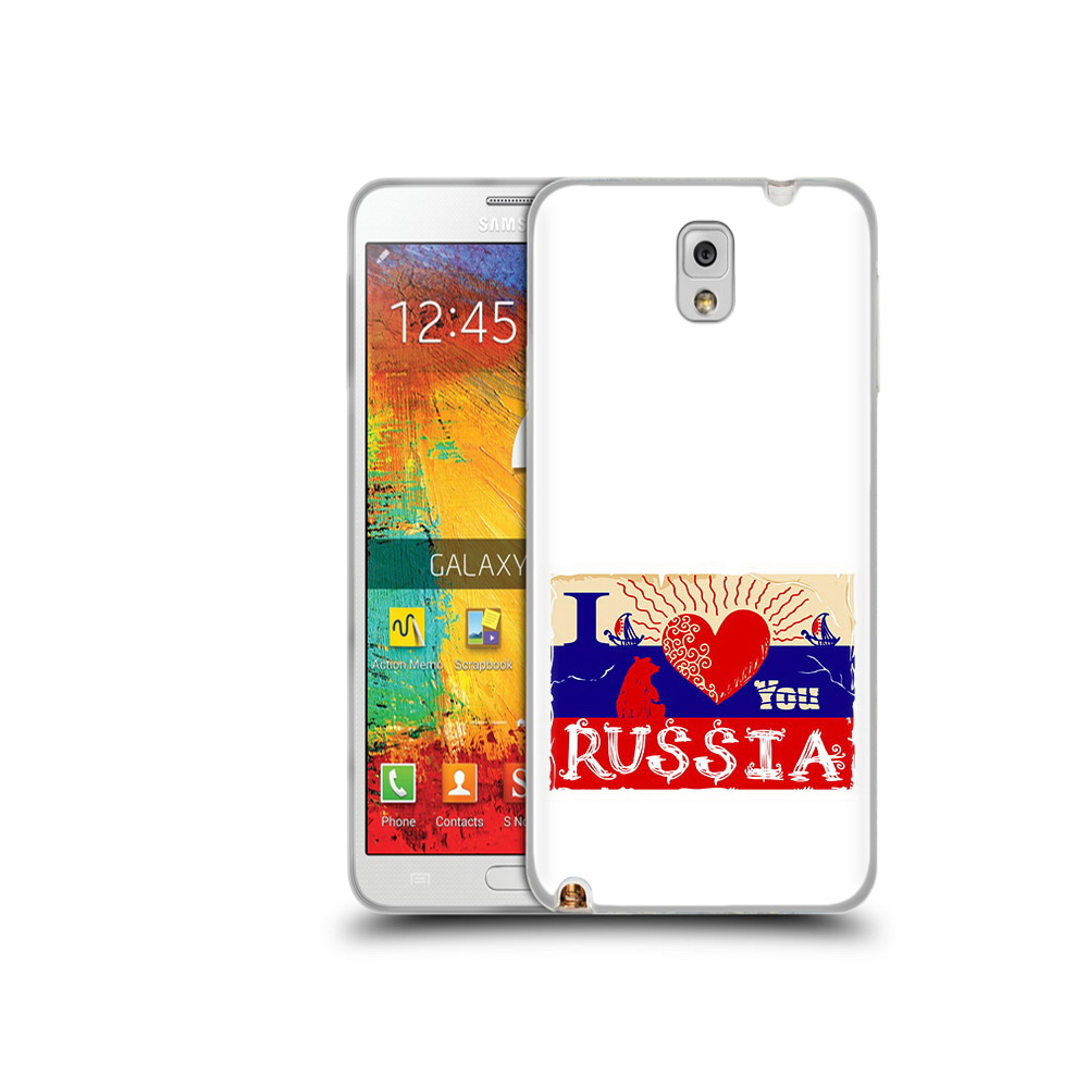 

Чехол MyPads Tocco для Samsung Galaxy Note 3 Люблю Россию, Прозрачный, Tocco