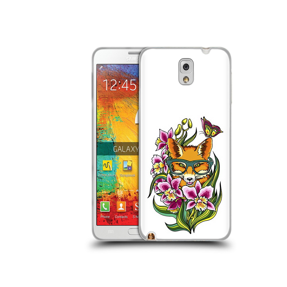 Чехол MyPads Tocco для Samsung Galaxy Note 3 Лиса в цветах