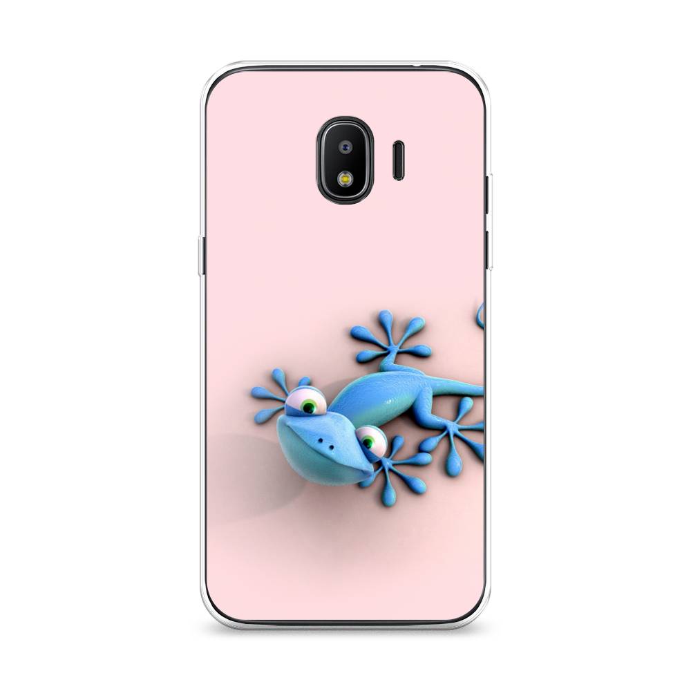 

Чехол Awog на Samsung Galaxy J2 2018 "Голубая ящерка", Розовый;голубой;белый, 25650-2
